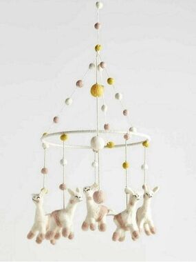 PEHR Classic Wool Felt Baby Mobile, Lovely Llama